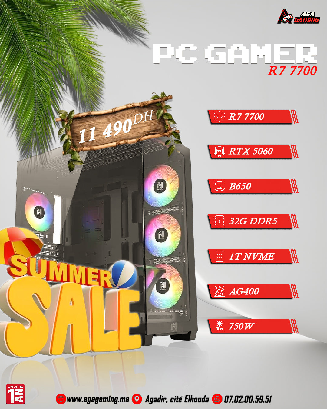 PC gamer R7 7700 - RTX 5060 PC gamer R7 7700 - RTX 5060